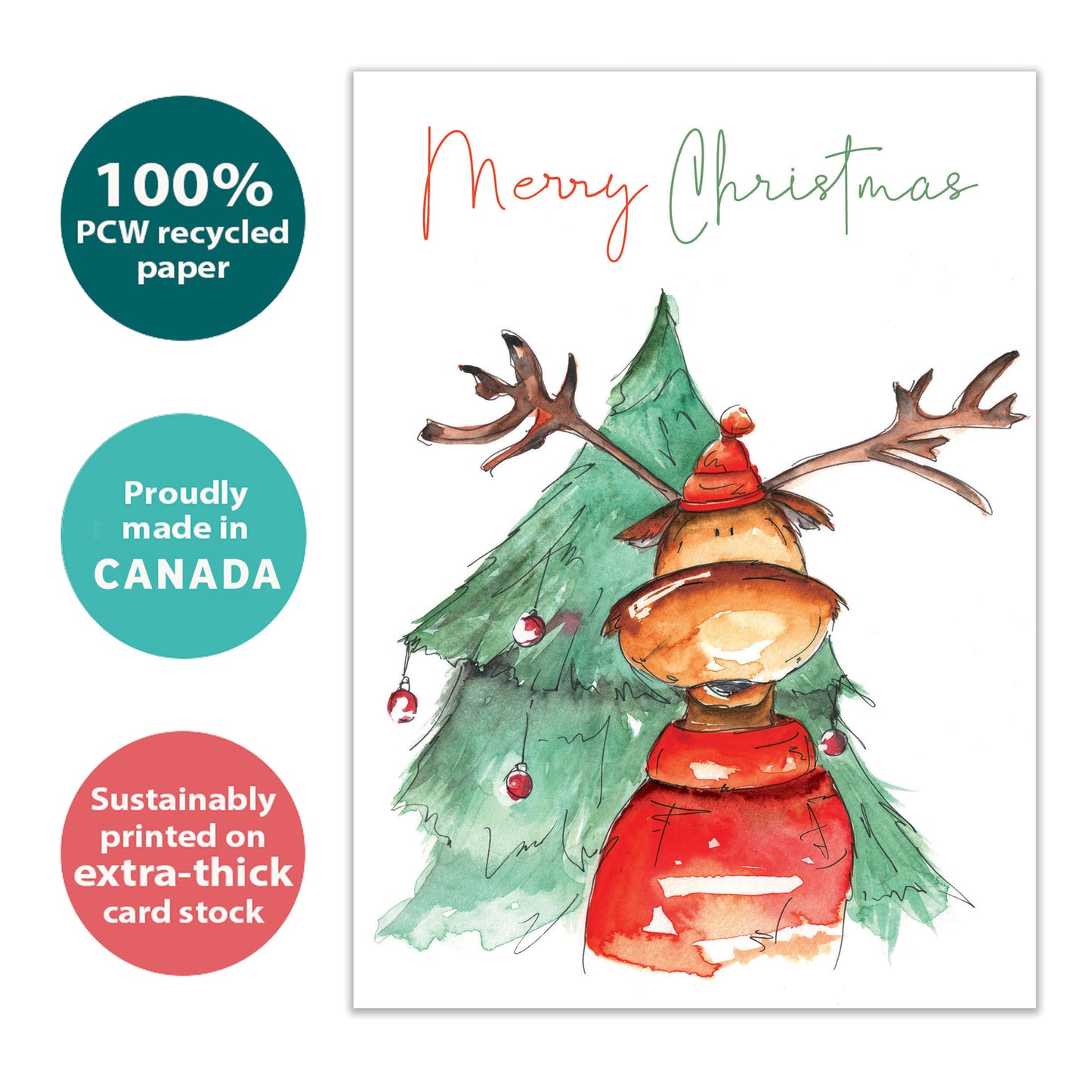 Merry Reindeer Christmas Card