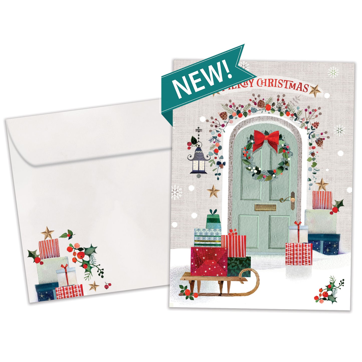Festive Door Christmas Card