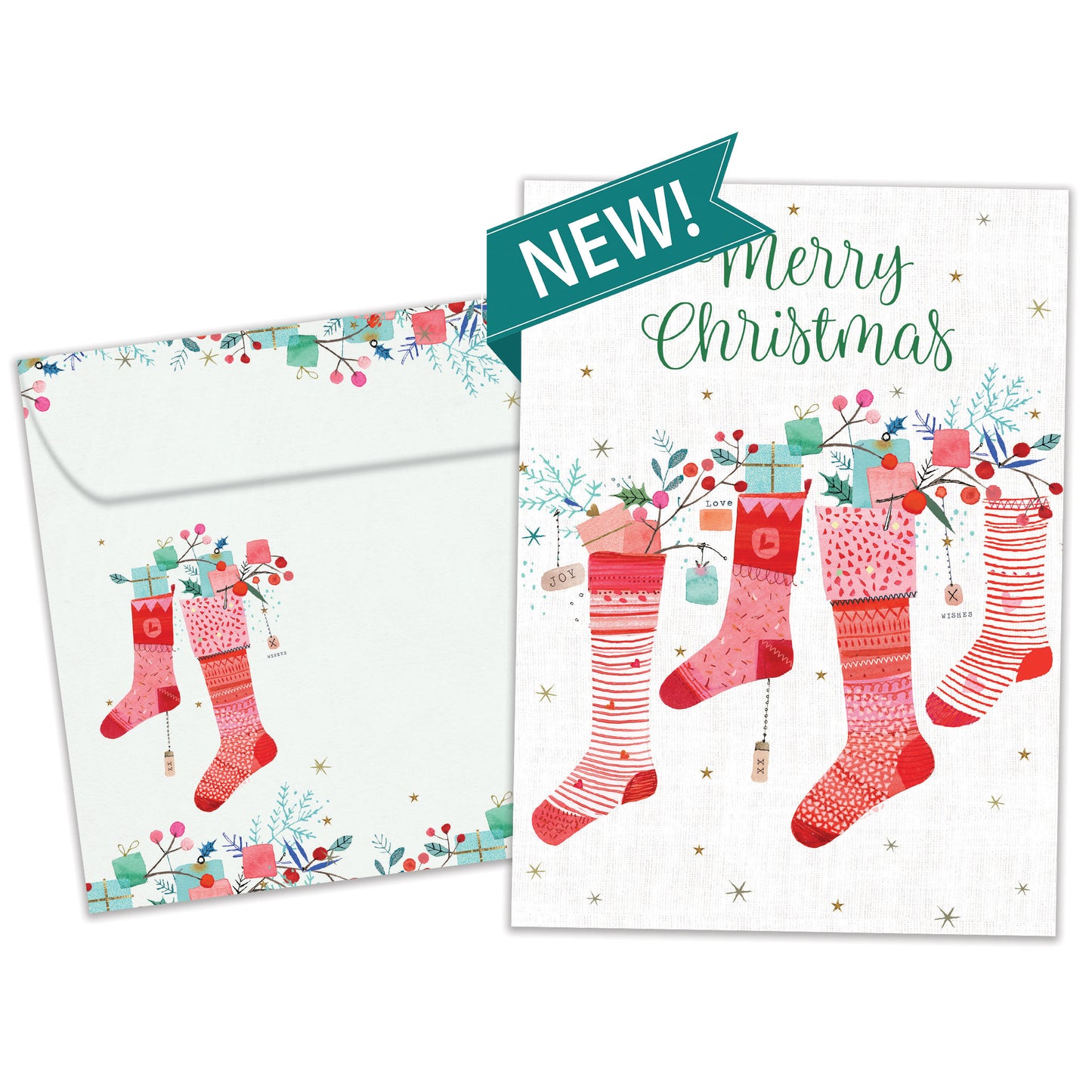 Overflowing Stockings Christmas Card