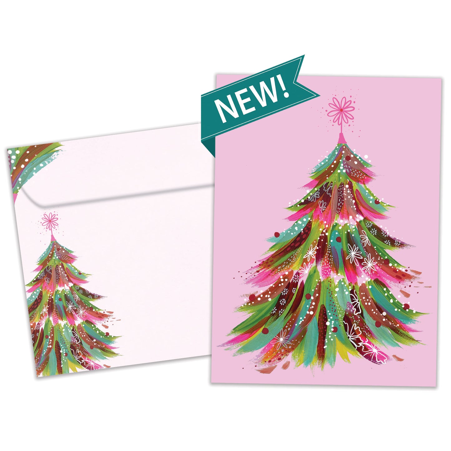 Pink Tree Christmas Card