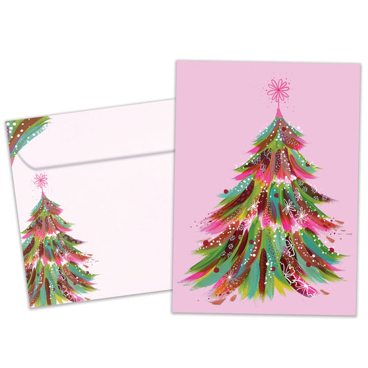 Pink Tree Christmas Card