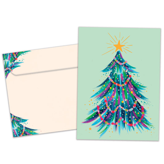 Green Tree Christmas Card