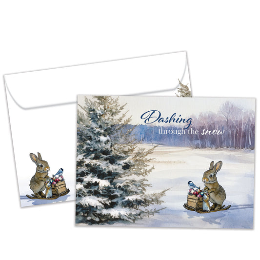 Dashing Through Snow Christmas Card