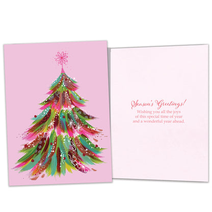 Pink Tree Christmas Card