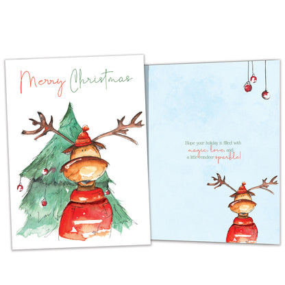 Merry Reindeer Christmas Card