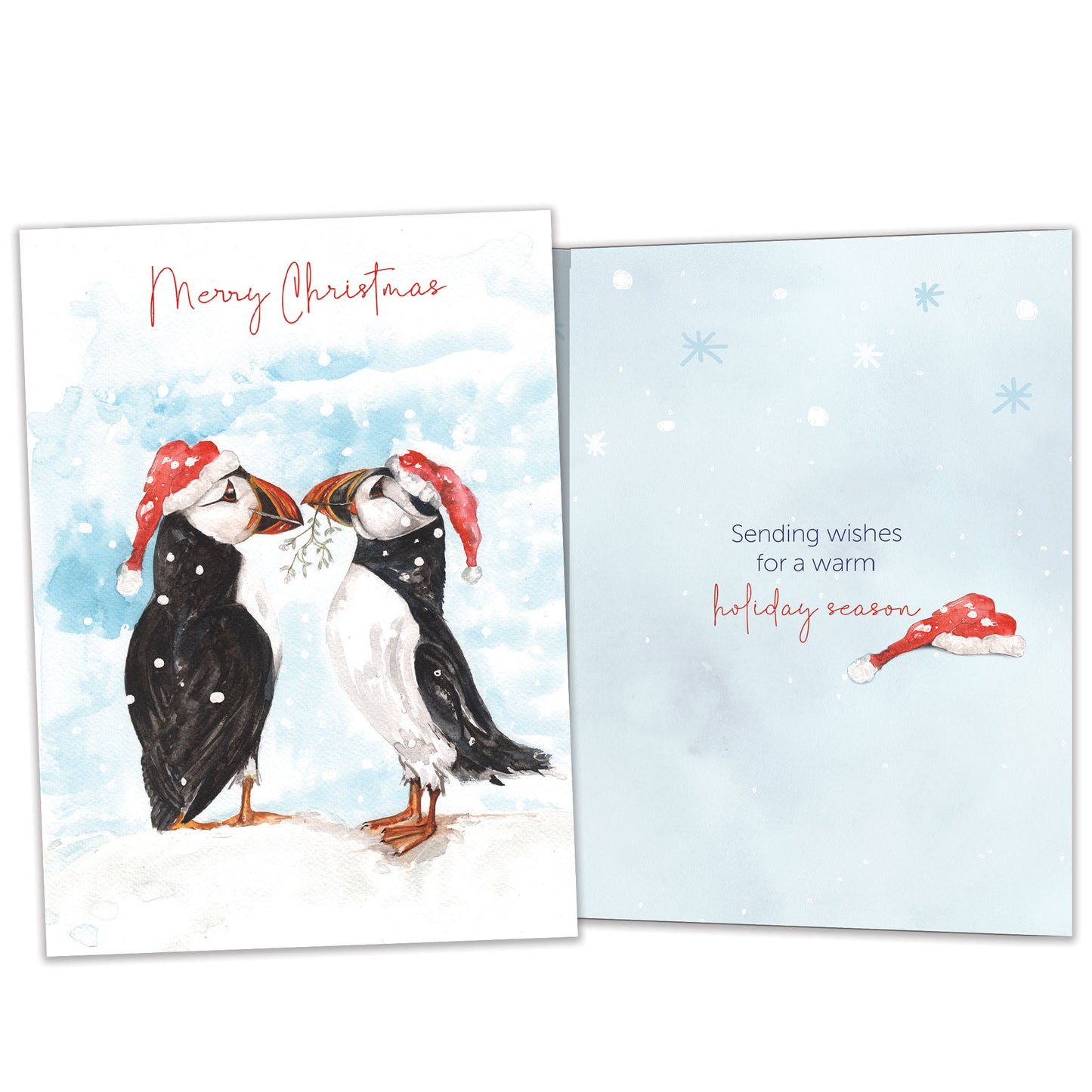 Merry Puffins Christmas Card
