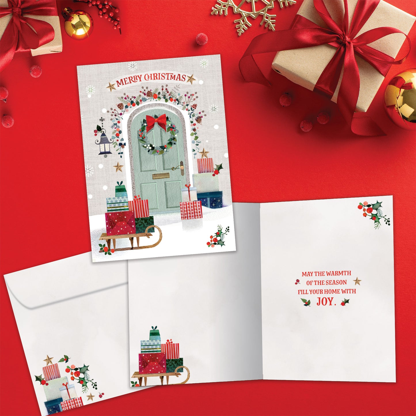 Festive Door Christmas Card