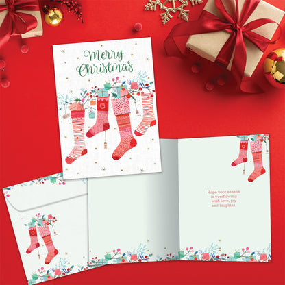 Overflowing Stockings Christmas Card