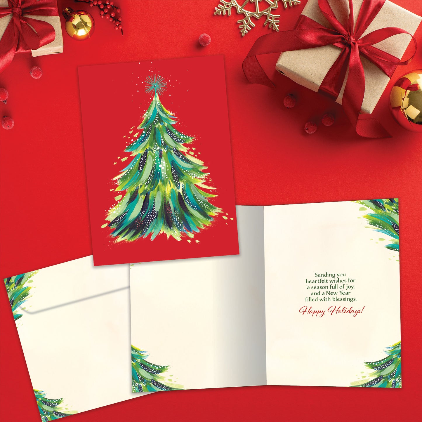 Red Tree Christmas Card