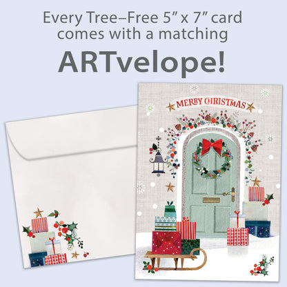 Festive Door Christmas Card