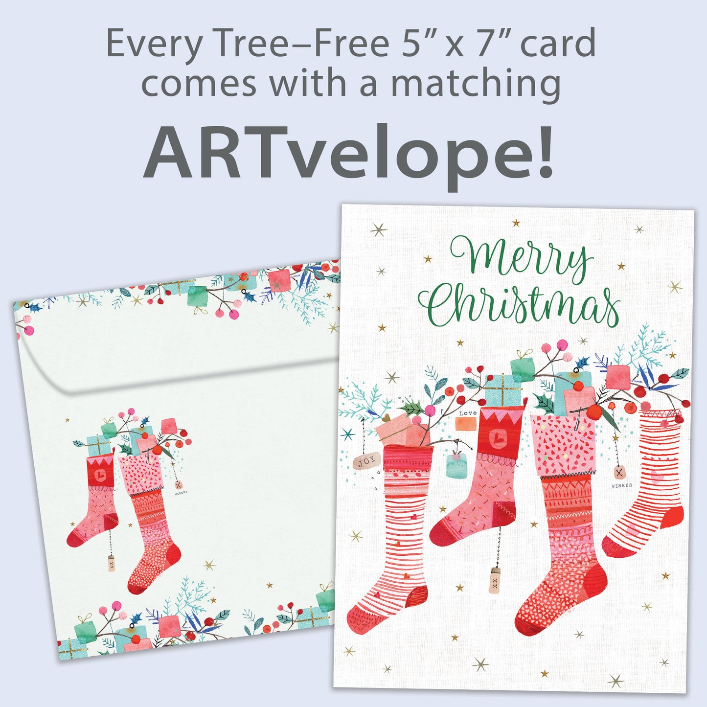 Overflowing Stockings Christmas Card