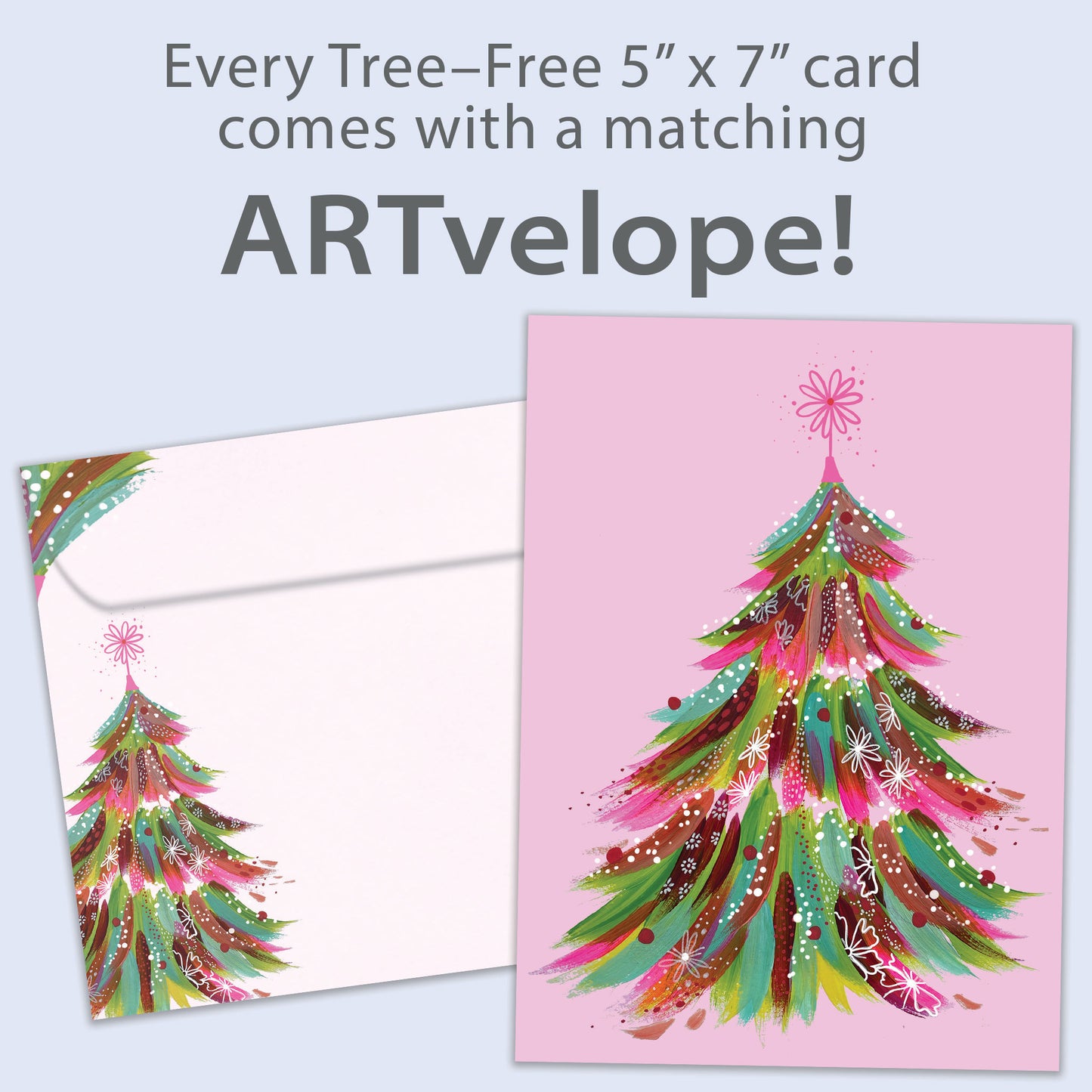 Pink Tree Christmas Card