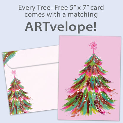 Pink Tree Christmas Card