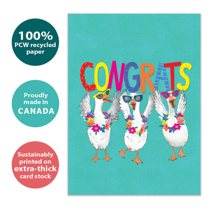Celebrating Ducks Congratulations Card