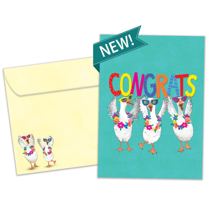 Celebrating Ducks Congratulations Card