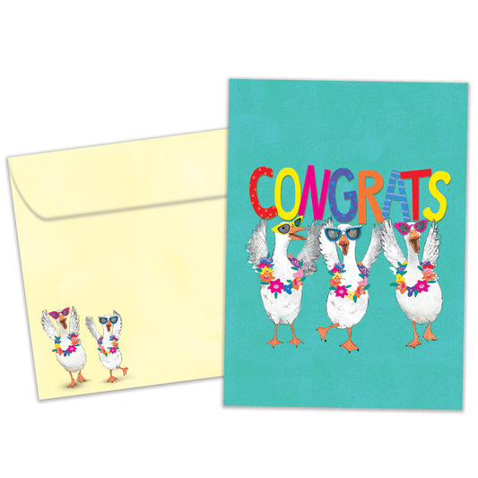 Celebrating Ducks Congratulations Card
