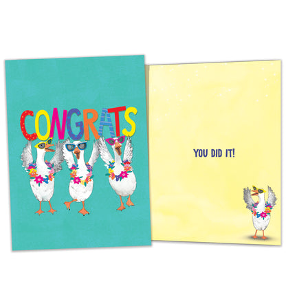 Celebrating Ducks Congratulations Card