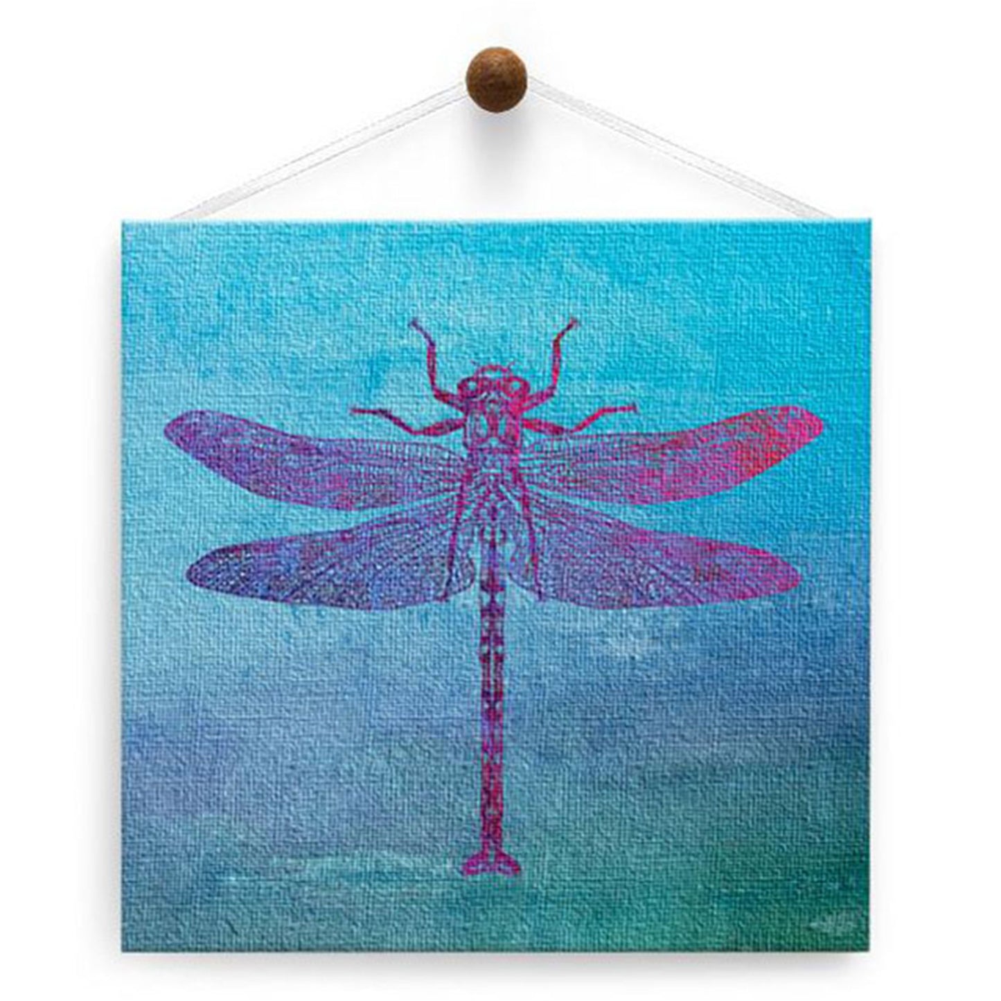 Dragonfly Print Thumb-Tack Canvas Card
