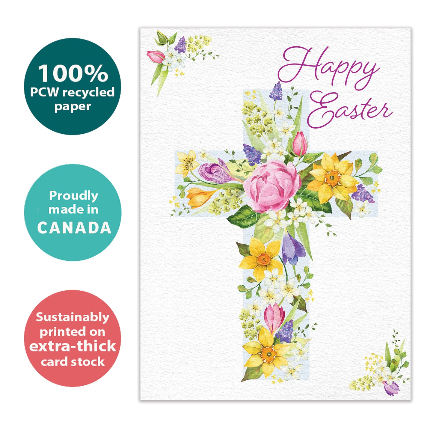 Floral Cross Easter Card