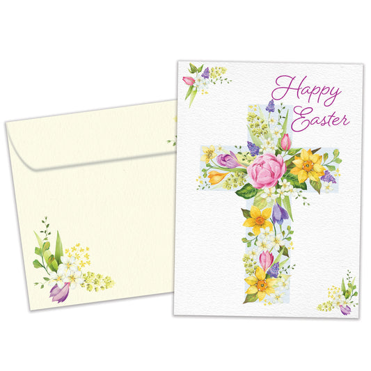 Floral Cross Easter Card