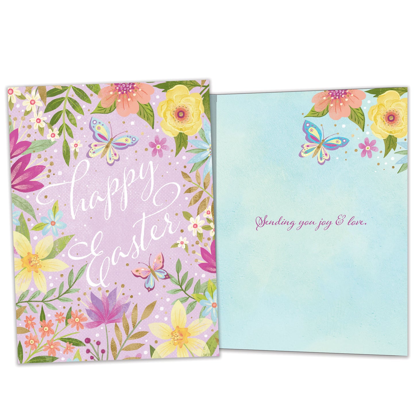 Floral Butterflies Easter Card
