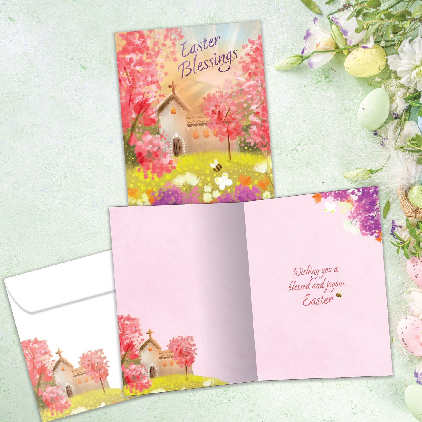 Spring Church Blessings Easter Card
