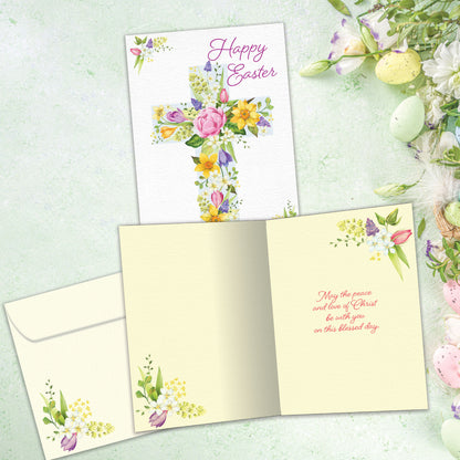 Floral Cross Easter Card
