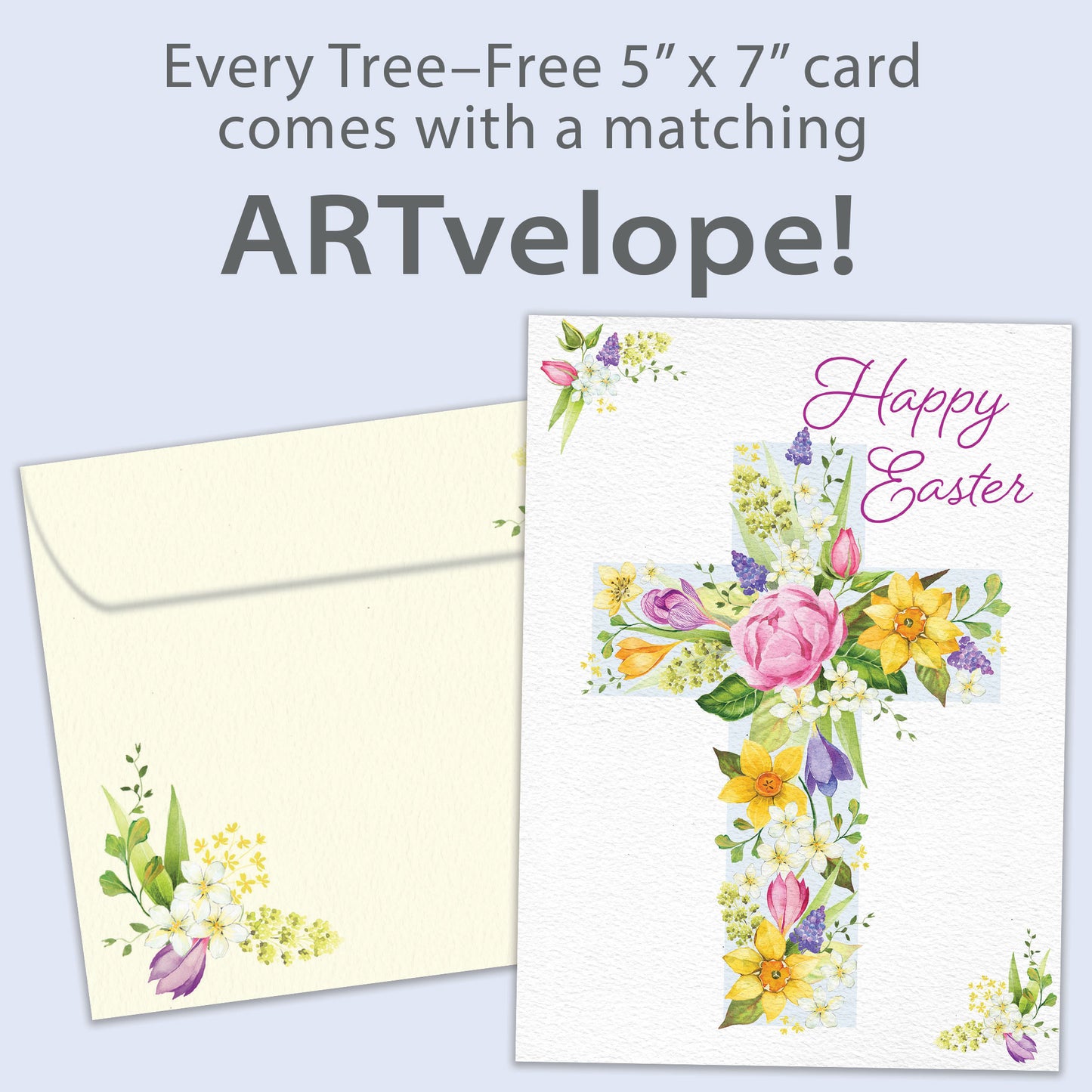 Floral Cross Easter Card