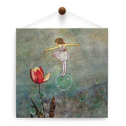 Fairy On A Bubble Thumb-Tack Canvas Card