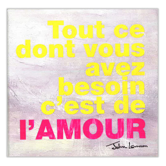 French All You Need Is Love Thumb-Tack Canvas Card