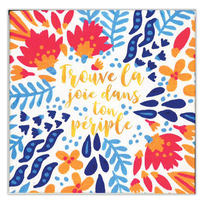 French Joy In The Journey Thumb-Tack Canvas Card