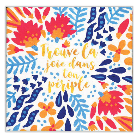 French Joy In The Journey Thumb-Tack Canvas Card