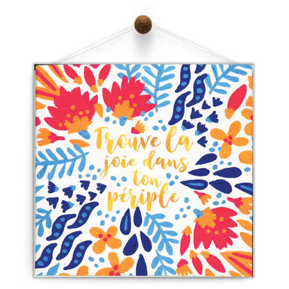 French Joy In The Journey Thumb-Tack Canvas Card