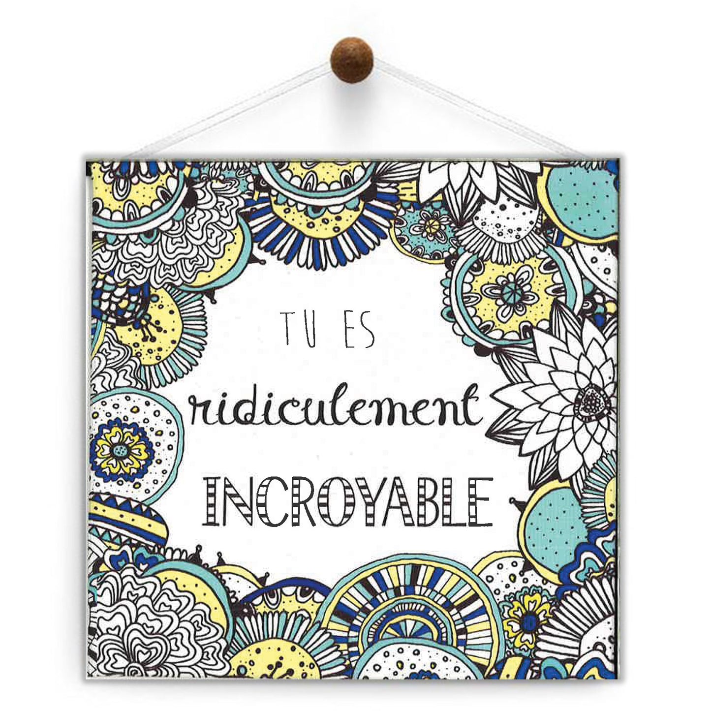 French Ridiculously Amazing Thumb-Tack Canvas Card