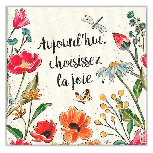 French Today Choose Joy Thumb-Tack Canvas Card