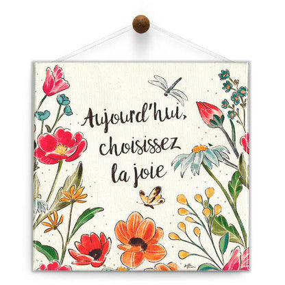 French Today Choose Joy Thumb-Tack Canvas Card