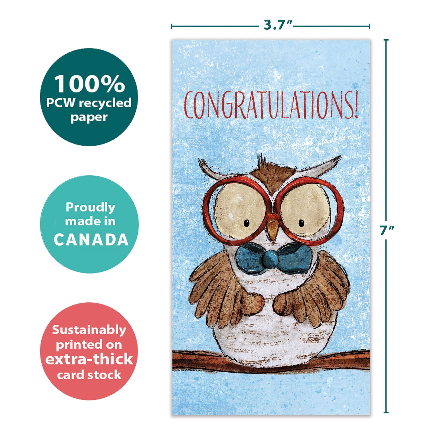 Bowtie Owl Graduation Money Holder Card