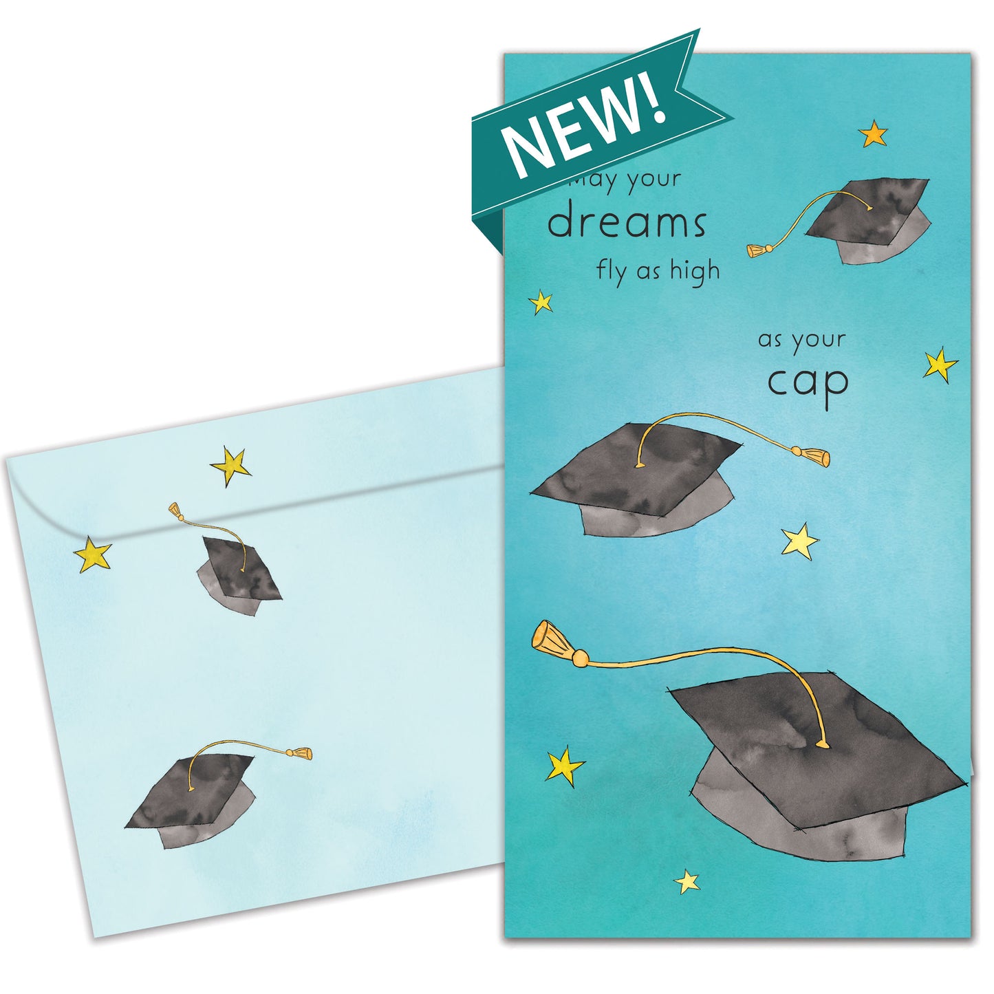Flying Caps Graduation Money Holder Card