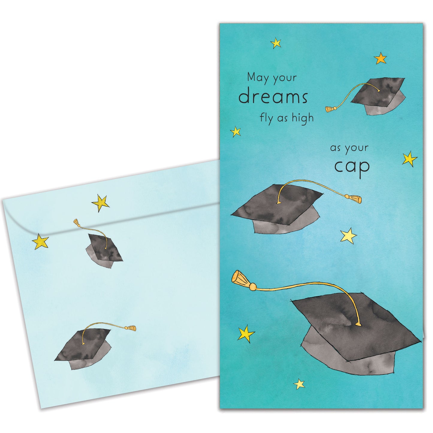 Flying Caps Graduation Money Holder Card
