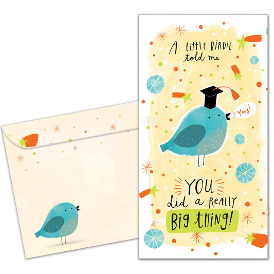 Bluebird Cheer Graduation Money Holder Card