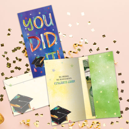 Congrats Stars Graduation Money Holder Card