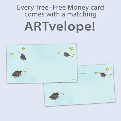 Flying Caps Graduation Money Holder Card
