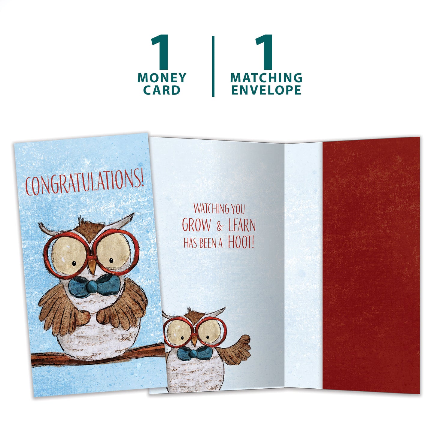 Bowtie Owl Graduation Money Holder Card