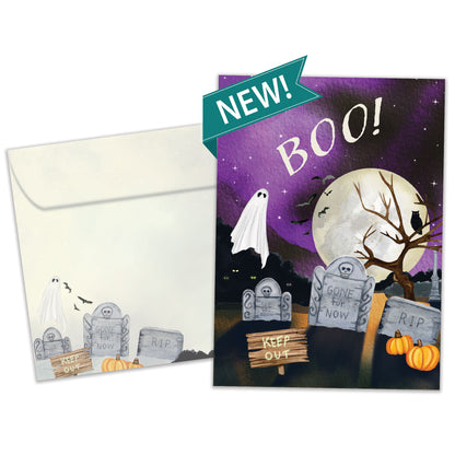 Boo Graveyard Halloween Card