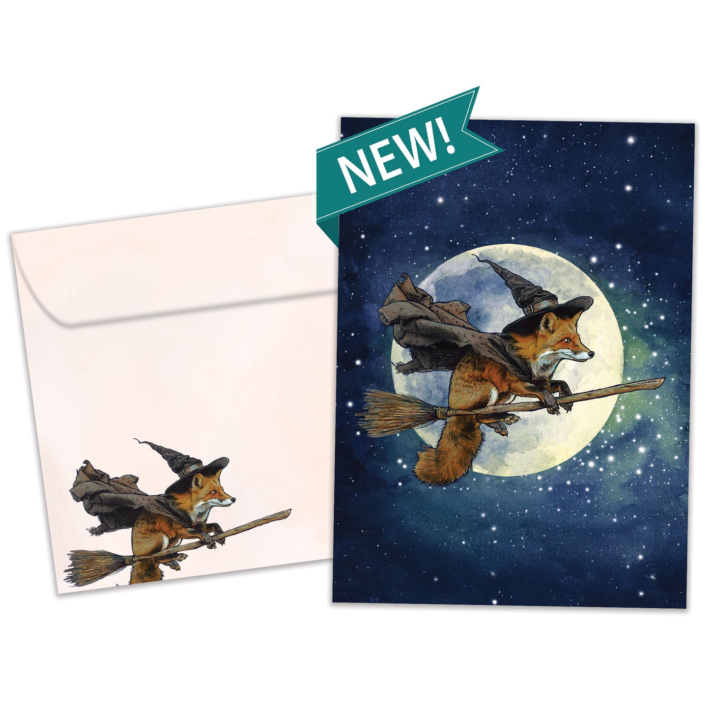Full Moon Fox Halloween Card
