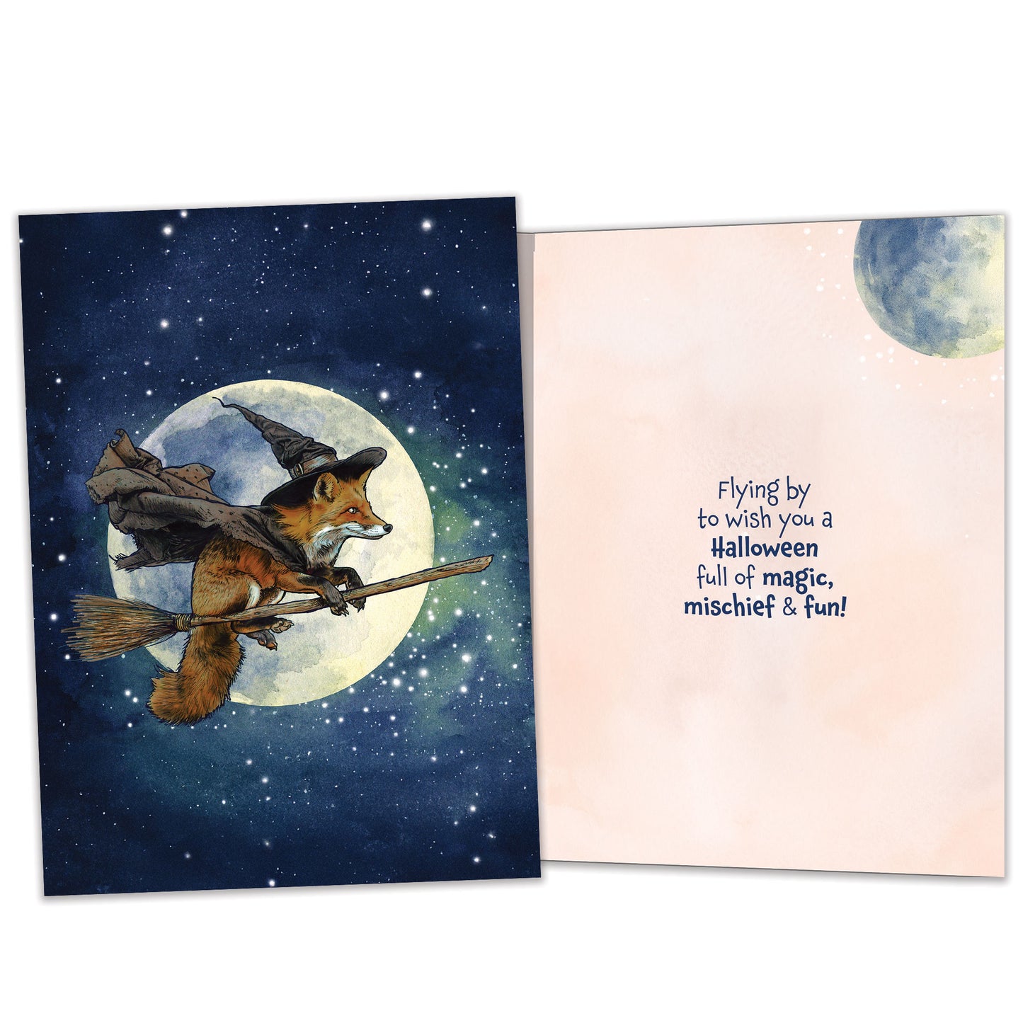 Full Moon Fox Halloween Card