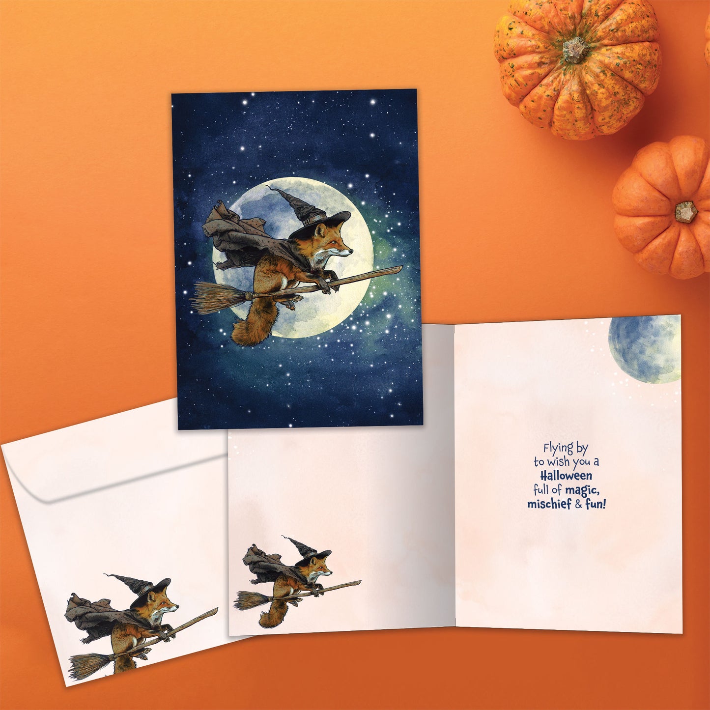 Full Moon Fox Halloween Card