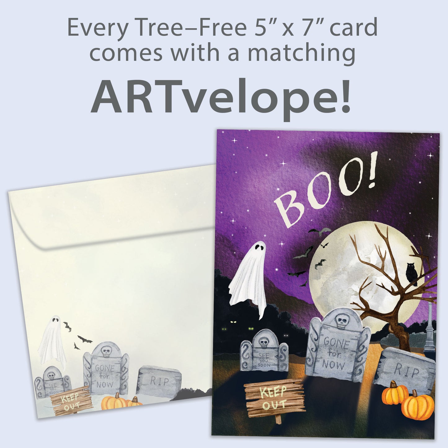Boo Graveyard Halloween Card