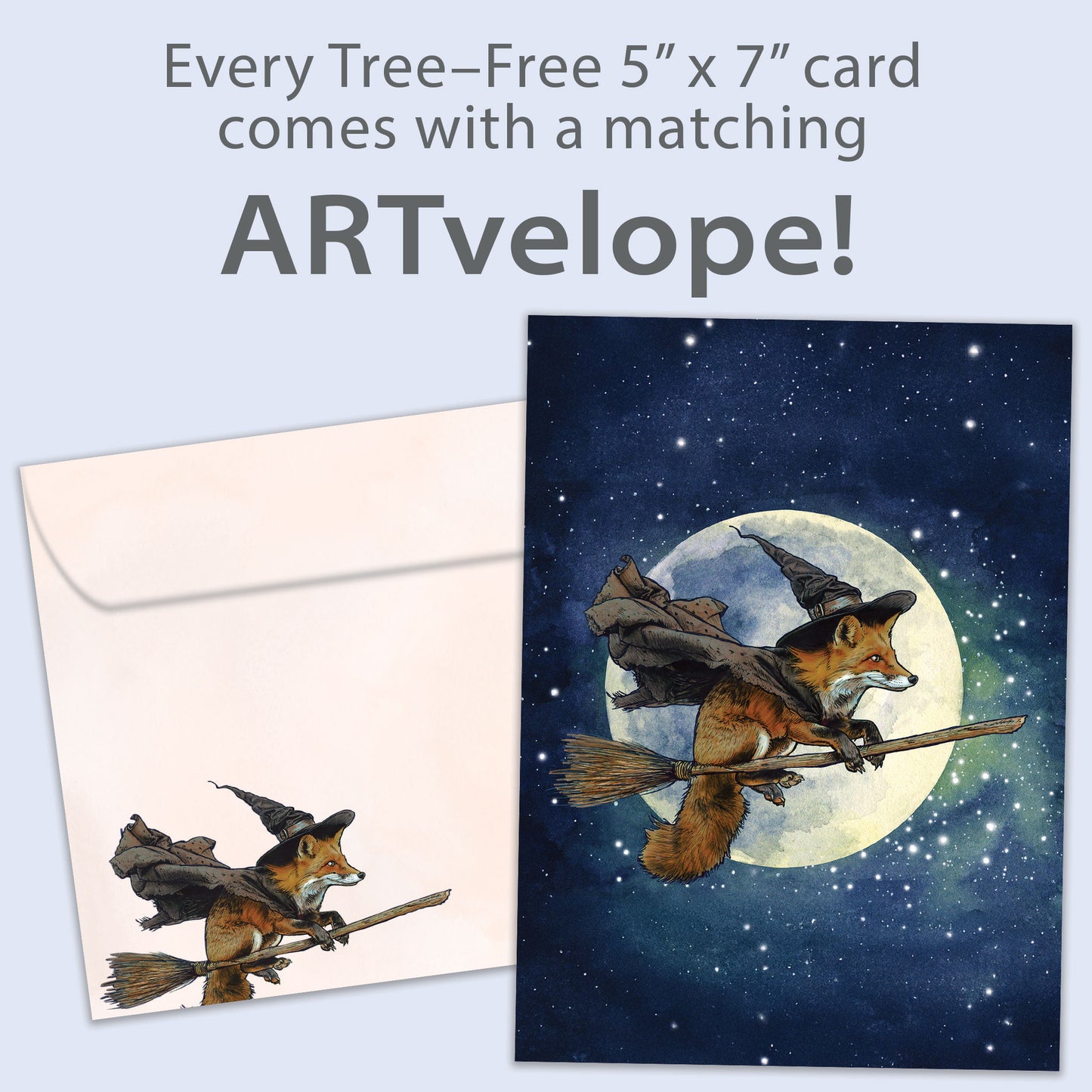 Full Moon Fox Halloween Card