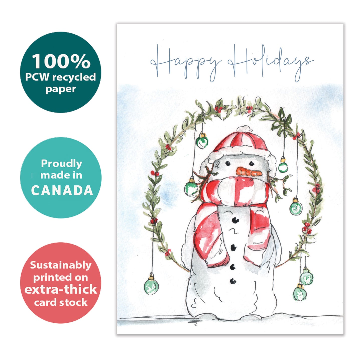Wrapped Snowman Holiday Card